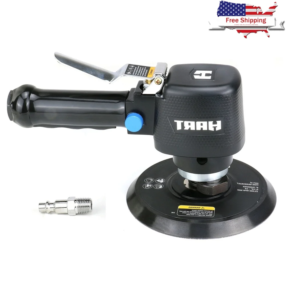 

6-дюймовая воздушная шлифовальная машина двойного действия, регулируемая скорость, эргономичный дизайн, алюминиевый корпус, удобная ручка, поглощение вибрации, идеальное перо