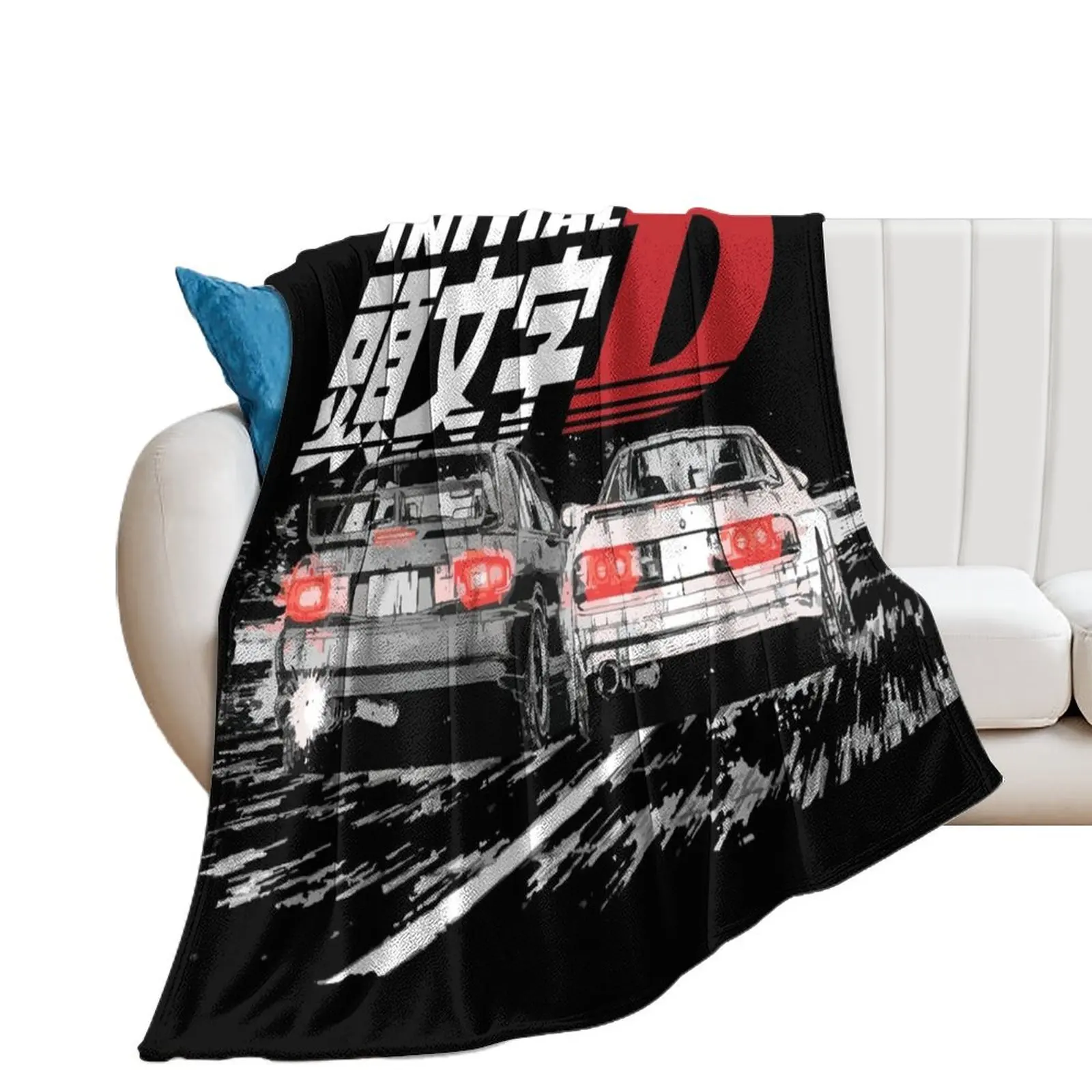 Initial D - Mountain Drift Racing Tandem Takahashi FC vs Kyoichi Sudo EVO eMPIRE Throw Blanket Hairys Blankets