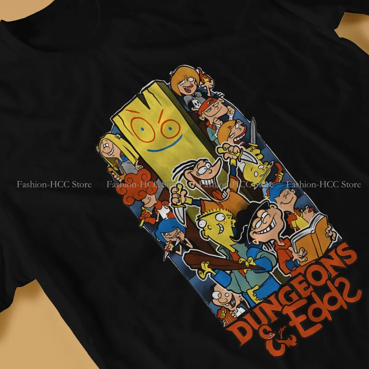 Ed Edd Eddy TV Series Cartoon Dungeons And Edds RPG 90S Animation T Shirt Polyester Graphic Men Tees Summer O-Neck TShirt