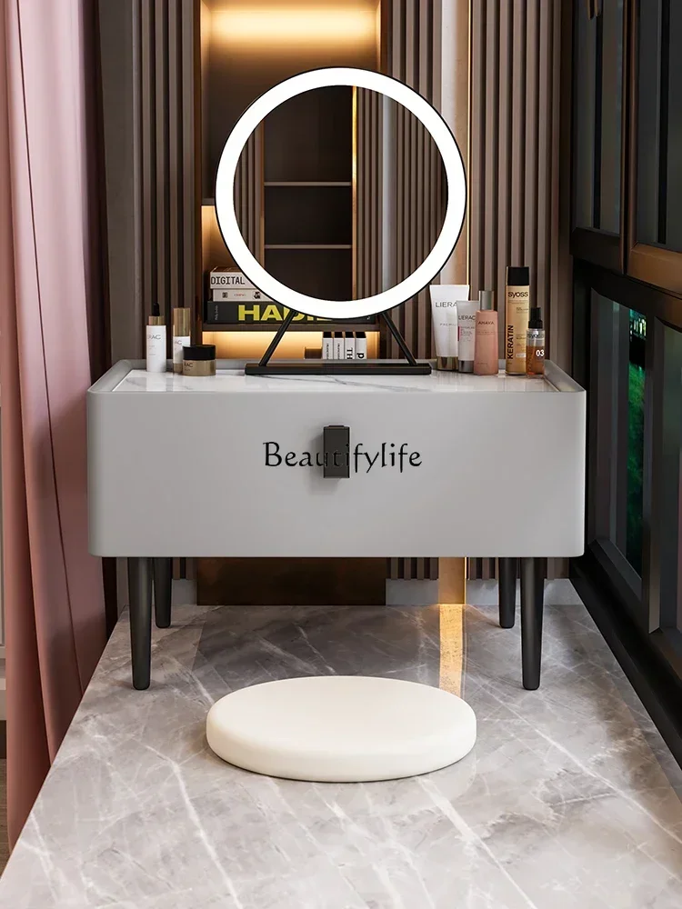 

ls 35LBay window dresser tatami light luxury simple rock slab solid wood small dressing table