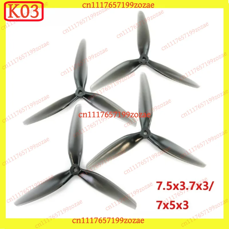 2 Pairs 7 Inch Propellers 7X5X3 7050 7.5X3.7X3 7037 CW CCW Light Grey Polycarbonate for RC FPV Freestyle Long Range Drone Parts