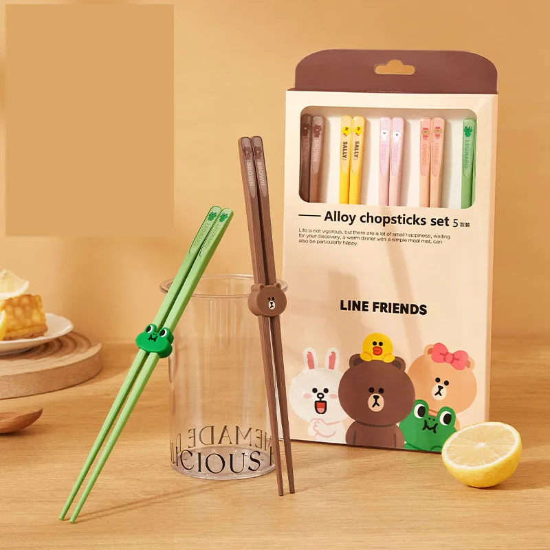 

MINISO Chopsticks with High Aesthetic Value for Eating Cartoon Cute Dividing Chopsticks for Children Cute Gifts for Boys Girls