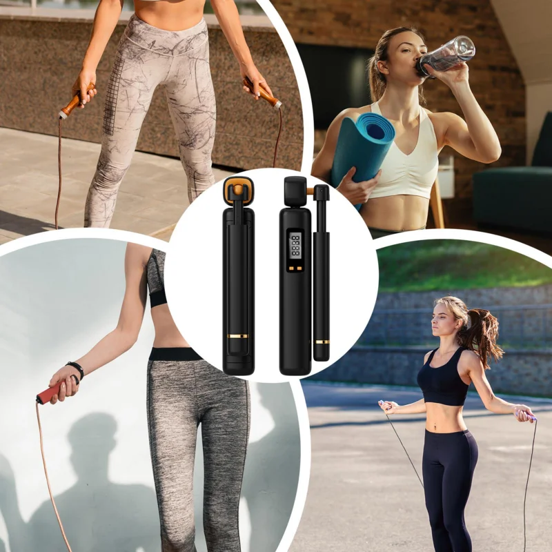 Smart Skipping Rope with Counter Led Display Weighted Design Cordless Smooth Rope for Family Fitness Exercise and Weight Lose