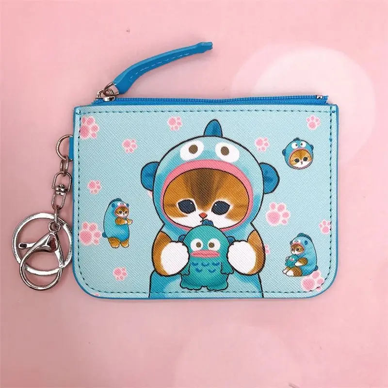 Cute Sanrio Mofusand Coin Purse Cartoon Hello Kitty Kuromi My Melody Cinnamoroll Work Id Card Holder Badge Card Case Wallet