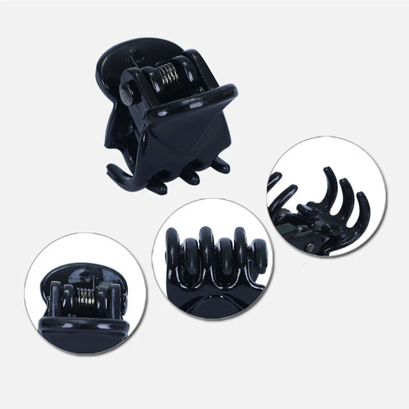 Pinces à cheveux pour femmes, 10 pièces/lot, 1.0 1.5cm, petites griffes noires brunes transparentes en plastique, accessoires de coiffure pour