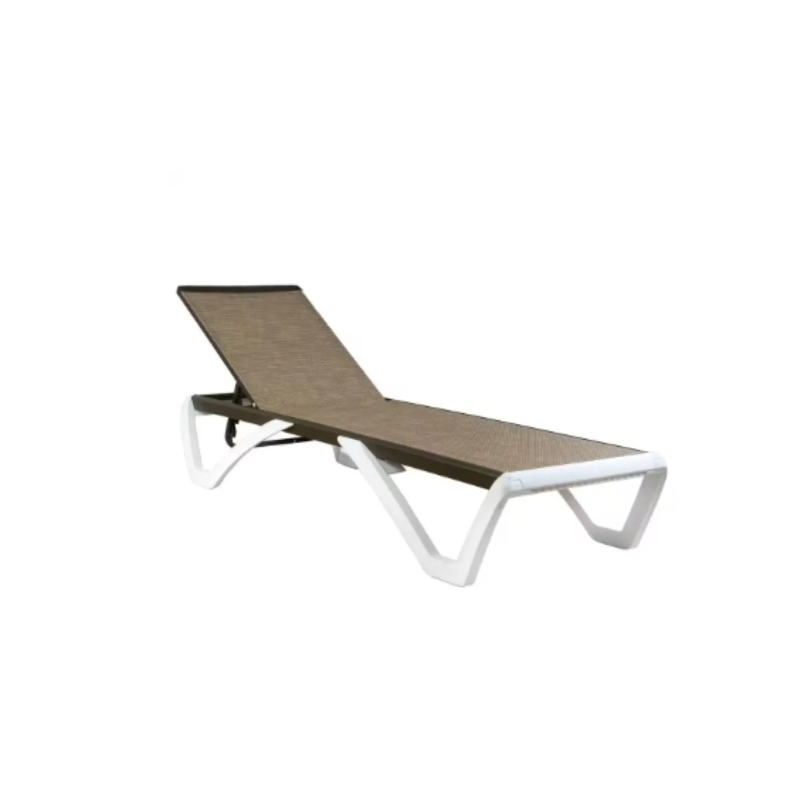 US Full Flat Aluminum Outdoor Patio Reclining Adjustable Chaise Lounge Blue Textilence without Table