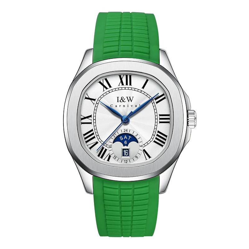 Zwitserland Carnaval Nh36 Automatisch Uurwerk Horloge Voor Heren Waterdicht Luxe Merk Mechanische Herenhorloges Kalender Antiek Gmt