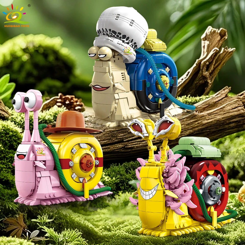 

HUIQIBAO MOC Модель улитки, насекомых, строительный блок, телефон, серия насекомых, набор кирпичей, строительная игрушка для детей, украшение для стола, дома