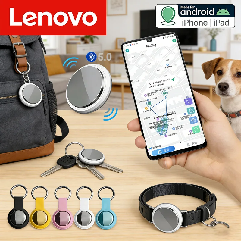 

Lenovo Car GPS Tracker For iOS System Find My APP Child Finder Pet Key Bike Backpack Loss Tracker Smart Bluetooth Anti-Lost