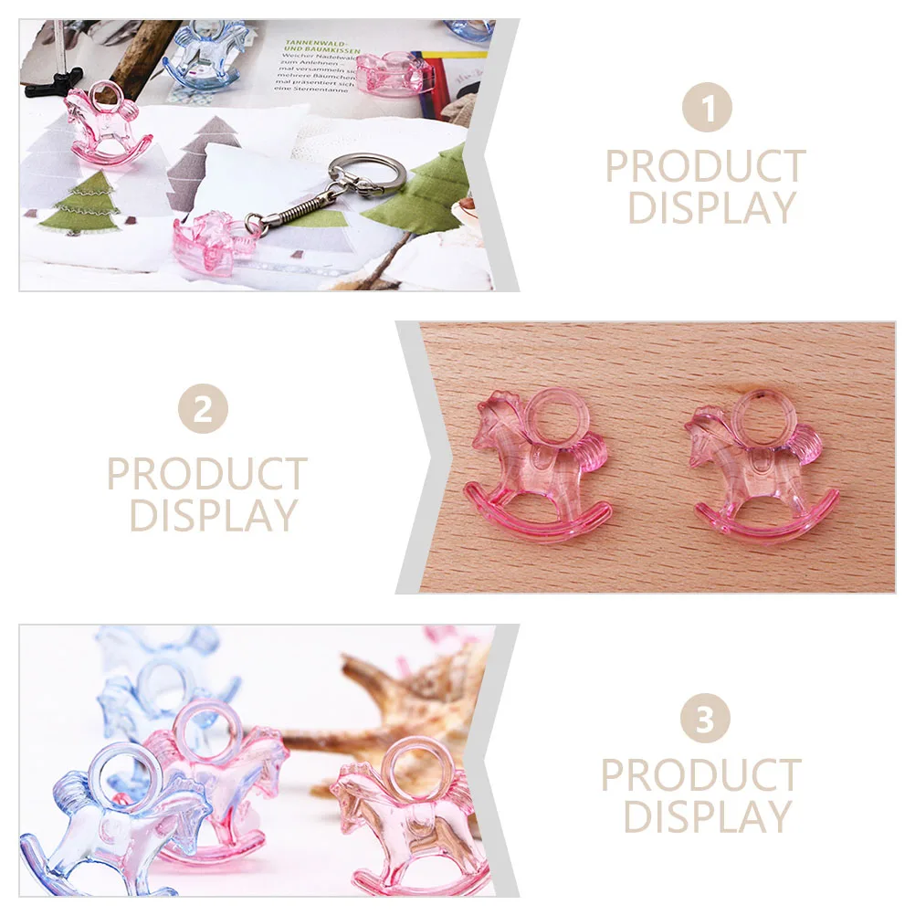

48Pcs Acrylic Rocking Horse Mini Desktop Ornament Christmas Decoration Table Ornament Home Gift Craft Rocking Horse Adornment