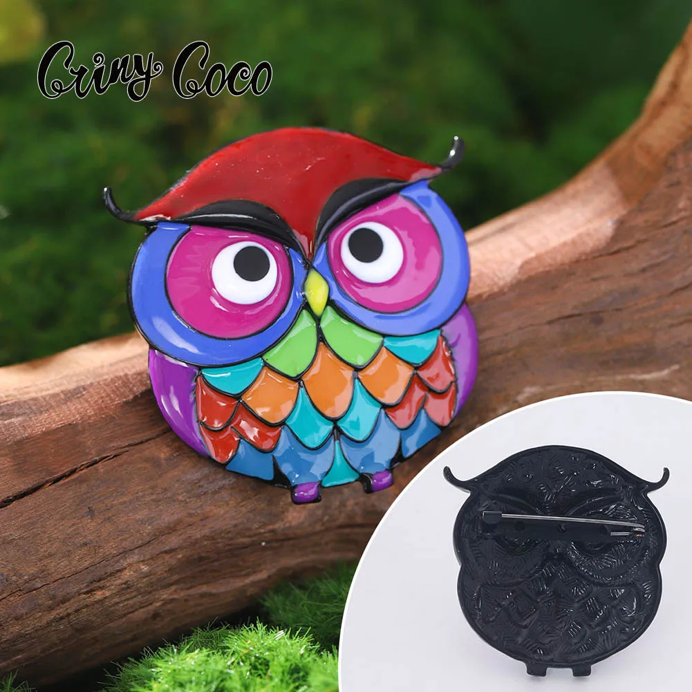 

Cring Coco Cute Owl Enamel Brooch Women's Jewelry Simple Cartoon Retro Animal Brooch Fashion Women's Party 2024 New Edition