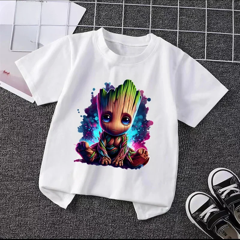 Groovy Groot 2024 T-Shirt - Disney\'S Galactic Guardian In Cute Cartoon Style Ideal For Boys & Girls Ages 3-14 Summer Casual Cool