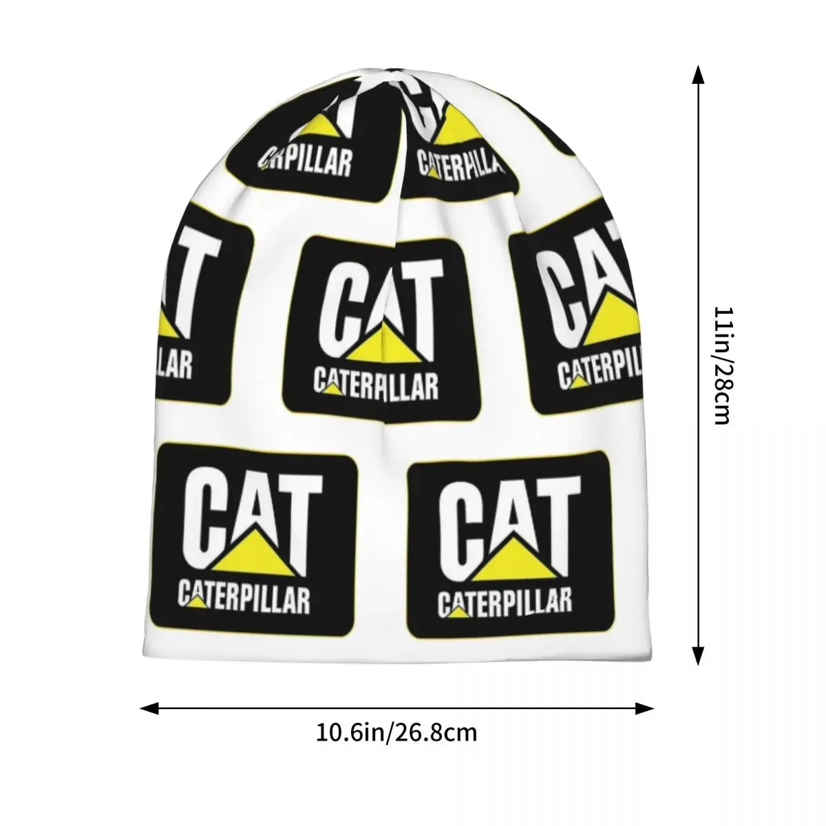 Cat-caterpillar Logo Warm Knitted Cap Hip Hop Bonnet Hat Autumn Winter Outdoor Beanies Hats for Men Women Adult