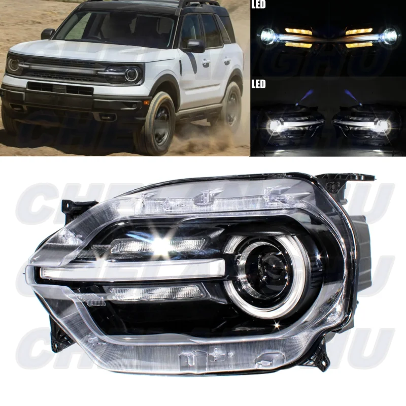 

LED HeadLight For Ford Bronco SPORT 2021 2022 2023 Left Side Front HeadLamp DRL With LED Bulbs car accessories