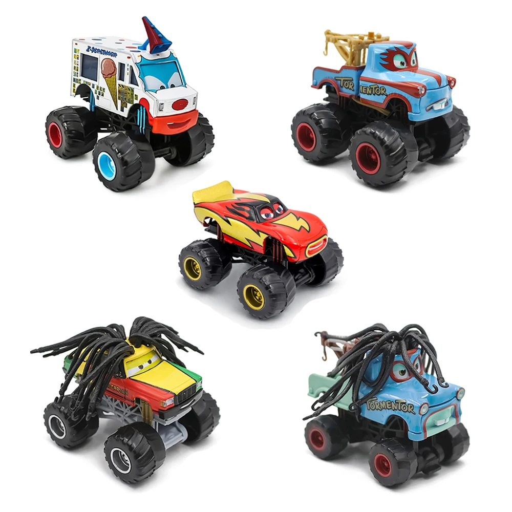 Disney Pixar Cars Monster Truck Tormentor Mater Frightening McMean Lightning McQueen I-Screamer Wrestler, Coche de Juguete para Niños, Regalo