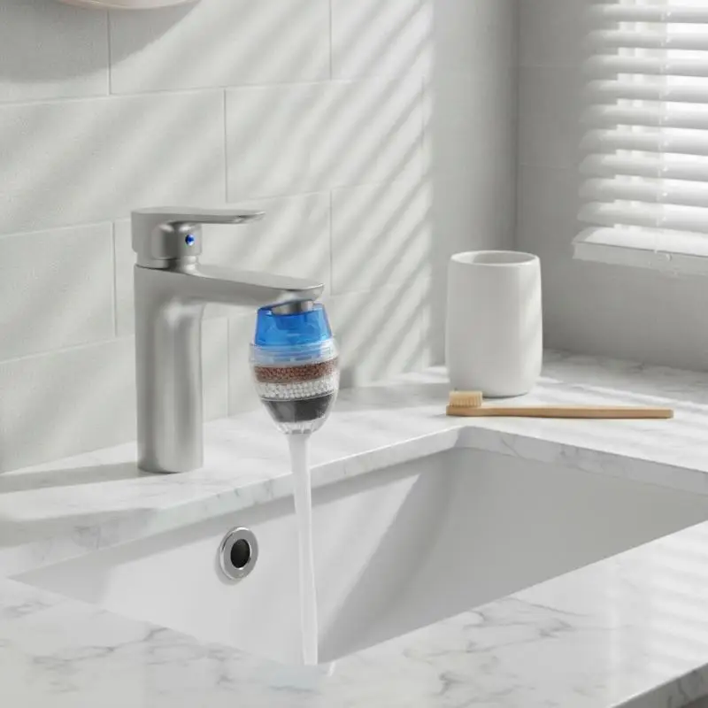 Faucet Water Purifier Multi Layer Filter Water Saving Tap Softener High Flow Rate No Leak for Home Kitchen Sink