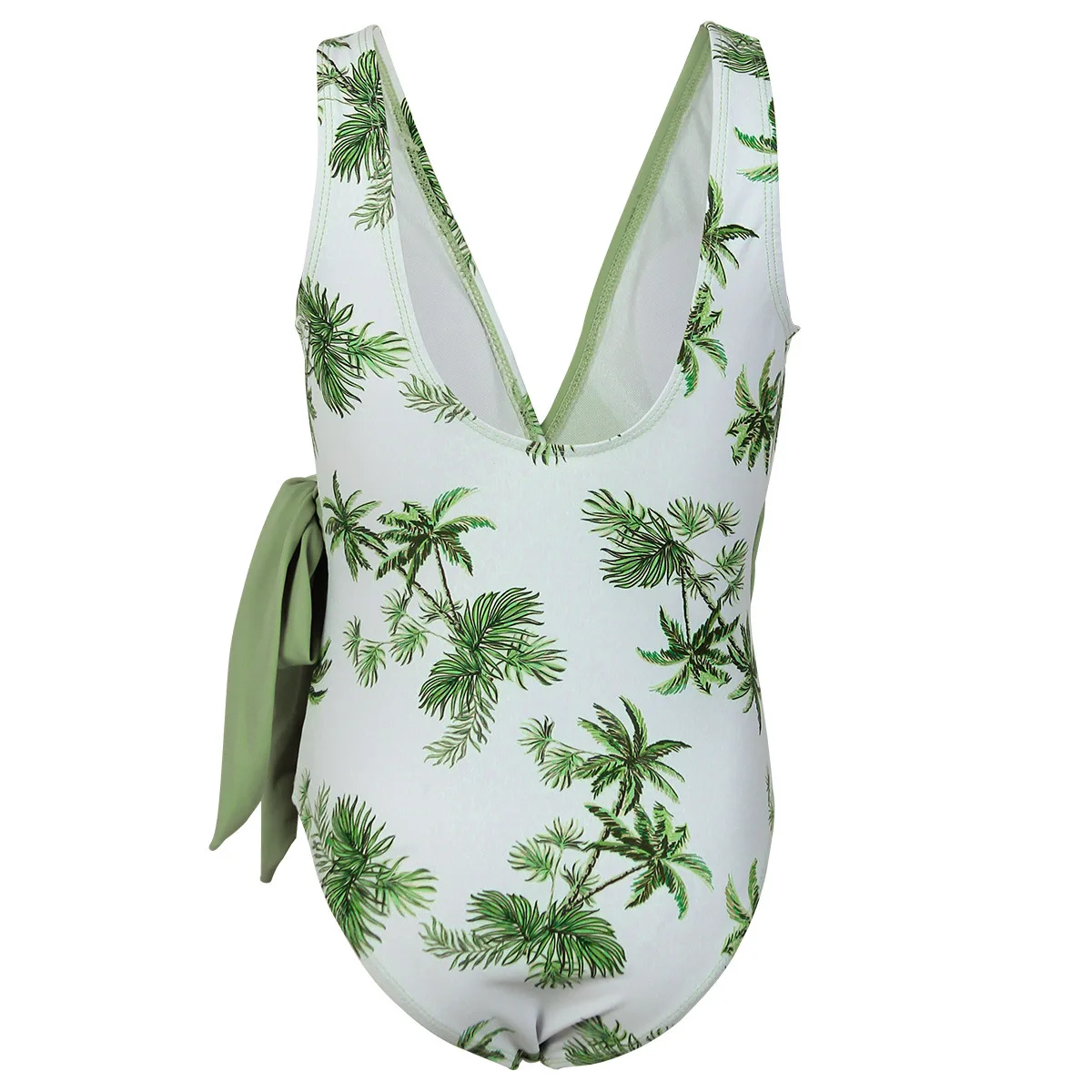 Palm Tree Print Girls Teens One Piece Swimsuit 7-12 Years Summer Kids Swimwear Children Beachwear Tie Swimming Suit Monokini