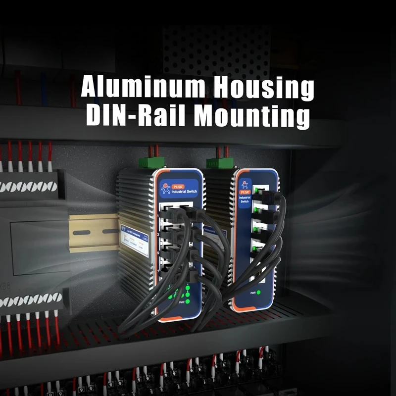 Custom PUSR 5 8 Ports Industrial Ethernet Switch Gigabit Din Rail 10 100 1000Mbps Dustproof Design USR ISG ISF Accessory Gift