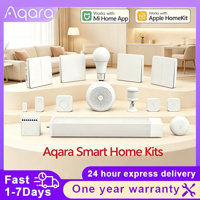 

Aqara Smart Hub M1S Gateway Wireless Zigbee 3.0 Smart Home Kit Door Sensor, Human Body, Wireless Switch Compatible with Homekit