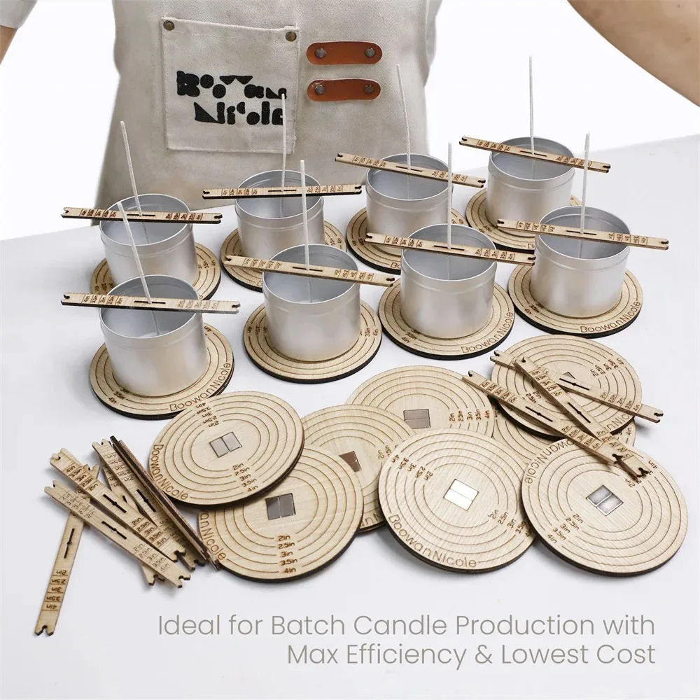 Wooden Quick Magnetic Candle Wick Centering Setter Tool & Wick Holder for Candle Making