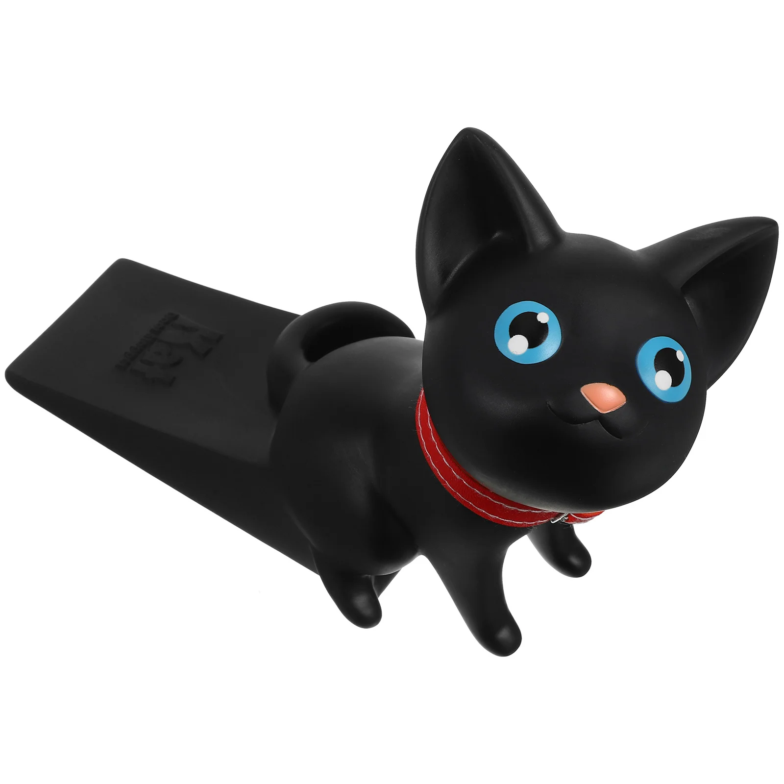 クリエイティブな猫の形をした PVC ドアストッパー ホームセーフティ ペット保護 装飾的なドアウェッジ ブラック 軽量 滑り止め
