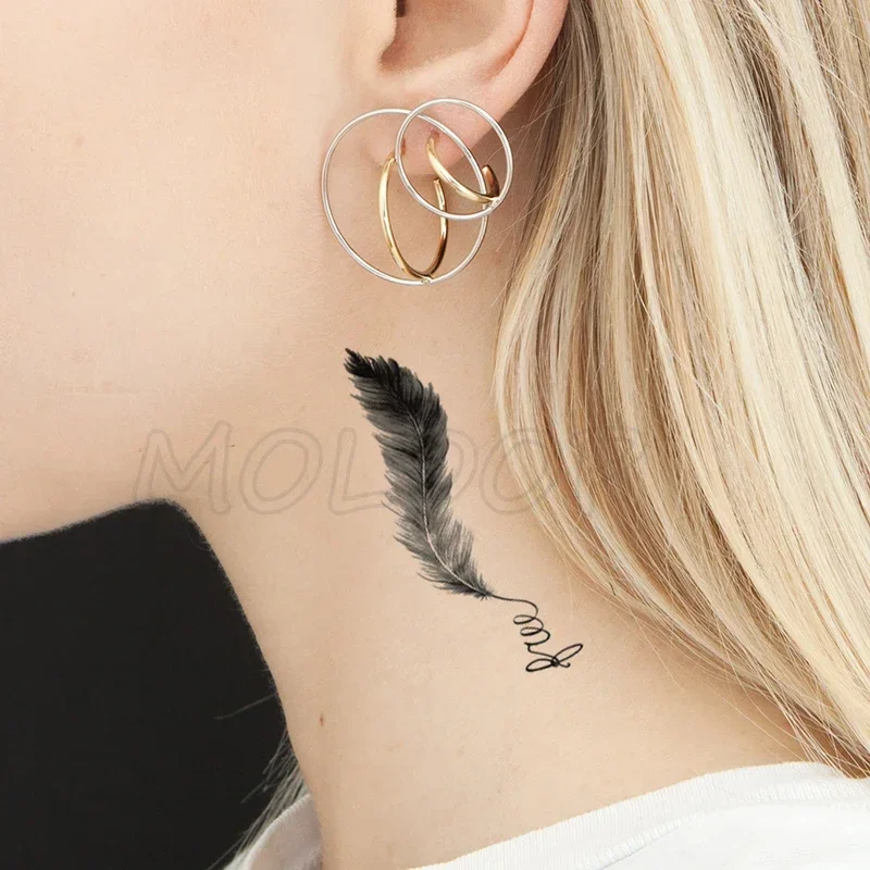 

Tattoo sticker feather element pattern symbol Waterproof Temporary fake tatoo water transfer tatto for Girl Women Men kid