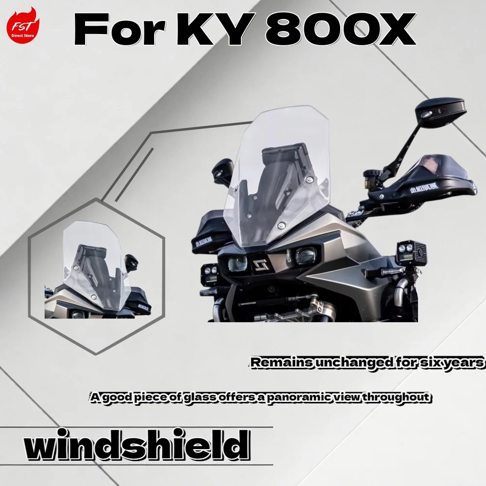 

KY 800X Motorcycle Modified Windshield, Heightened Front Wind Screen Chest Protector Rain Shield Accessories