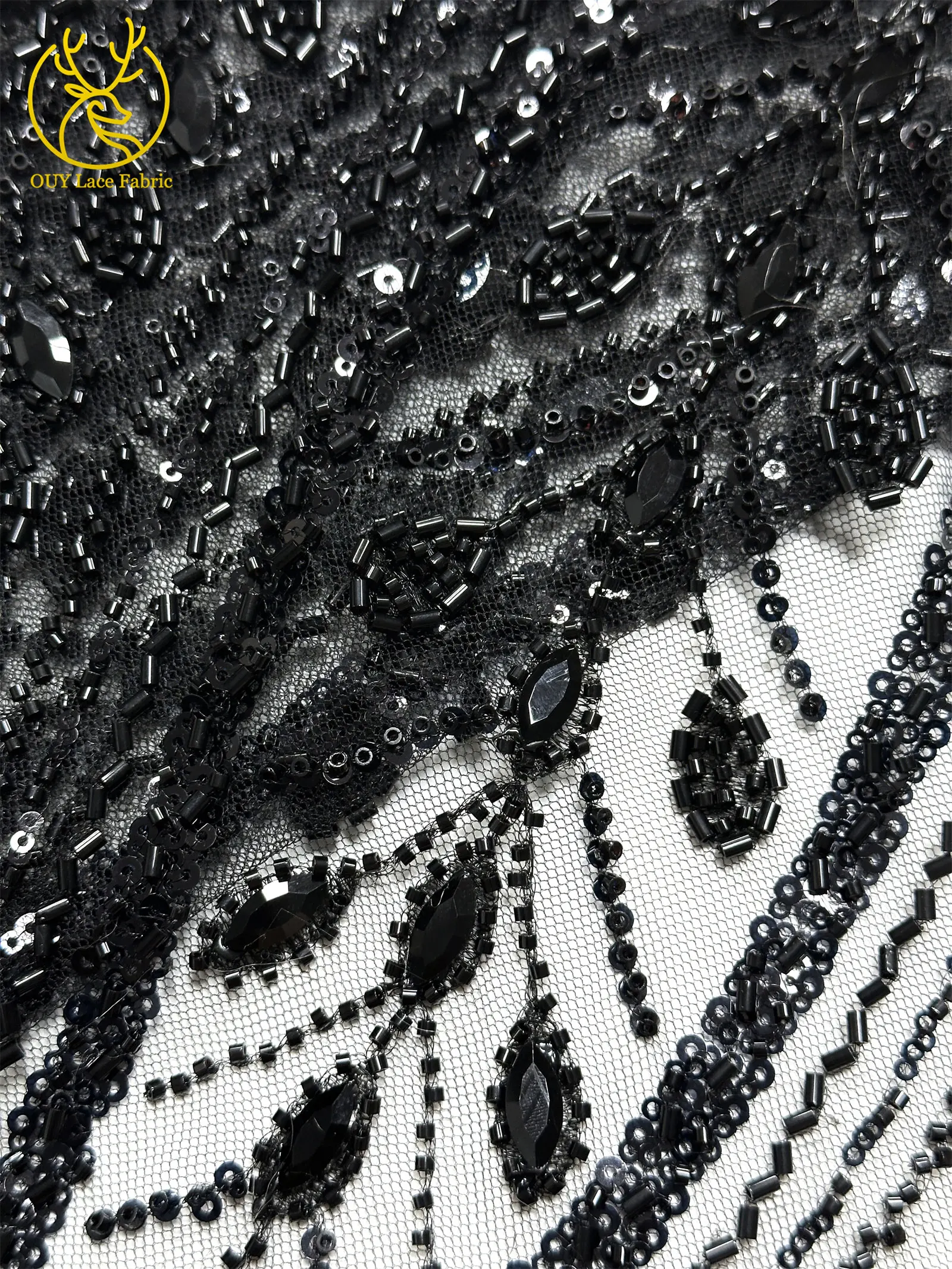 Rosa beliebtes Brautkleid mit Diamantspitze, handgefertigter bestickter Perlen-Spitzenstoff, Stein-Mesh-Pailletten-Spitzenstoff für Abschlussball und Party – Detail 28