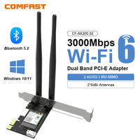 COMFAST WiFi 6 3000M PCI-E BT 5.2 Wireless Adapter Intel AX200 Chip BT 5.2 Pci Express Network Card CF-AX200 Antenne Win 10 11