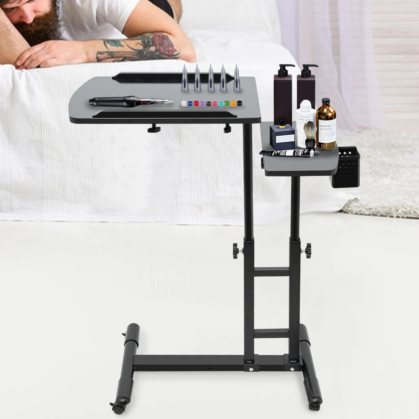 

Tattoo Mobile Workbench Station Adjustable Large Tattoo Arm Rest Stand for Beauty Salon Tattoo Studio