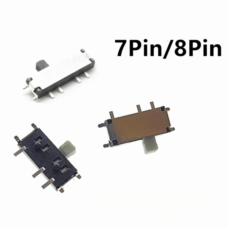 10PCS MSK-12C02 12C03 Slide Switch Micro-power Toggle Switch 7Pin 8Pin Single row orizontal Sliding Second Gear Third Gear