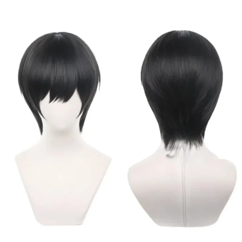 يوشيدا هيروفومي أنيمي بالمنشار رجل أسود Imbibé لعرض أنيمي، شعر مستعار أسود ريك، شعبي #6