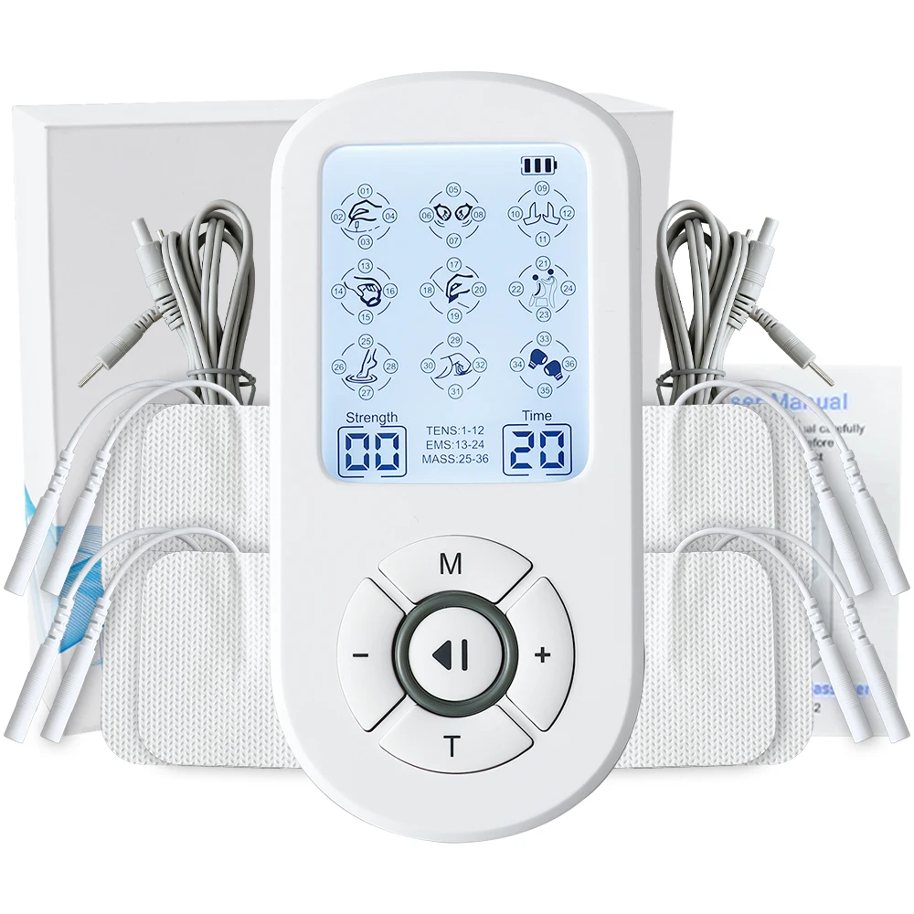 TENS Unit for Pain Relief Relaxation Muscle Stimulator with 2 Adjustable Channels Timer Function Professional Pulse Massager