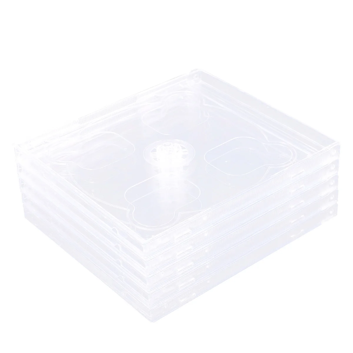 

5pcs Transparent Double Disc Holder Standard Plastic Cd Storage Case For Safe Transport Cd Clear Jewel Cases Media Video