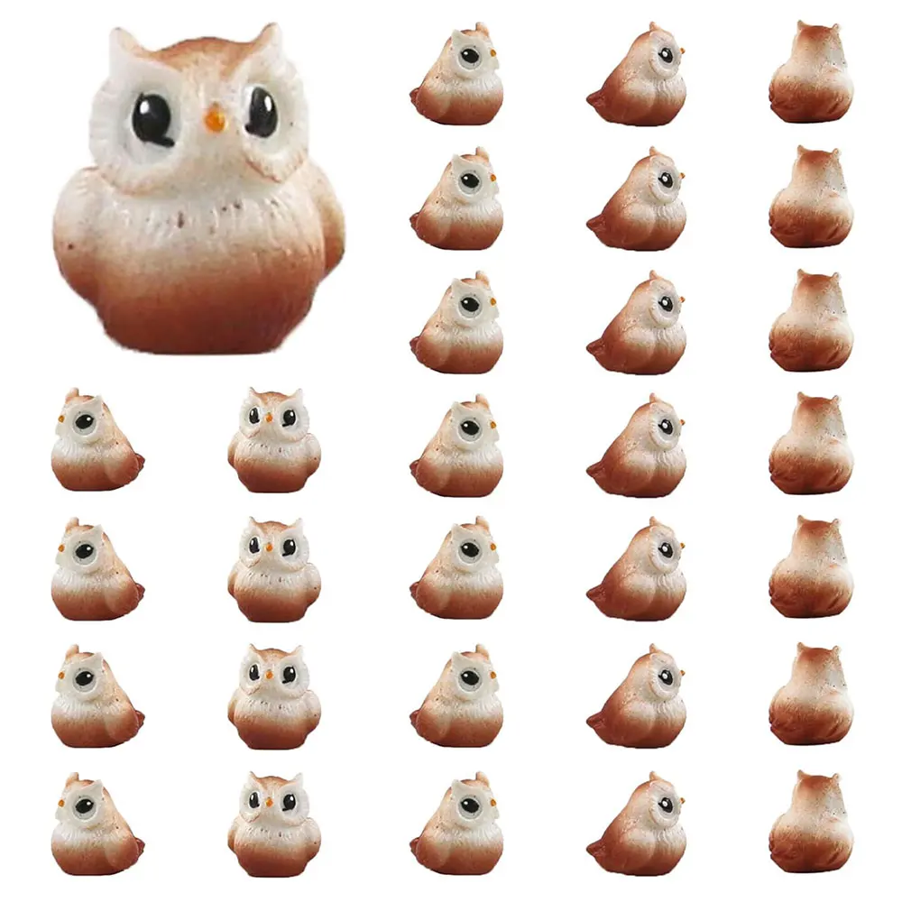 5/10PCS Mini Resin Owl Figurines Tiny Owls Perfect for Fairy Gardens Plant Decorations and Car Accessories