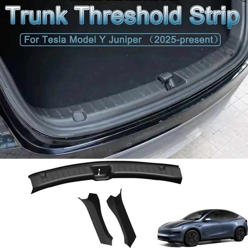 

For Tesla Model Y Juniper 2025 Trunk Threshold Strip TPE Mats Sill Guard Rear Cargo Anti Scratch Protector Interior Accessories