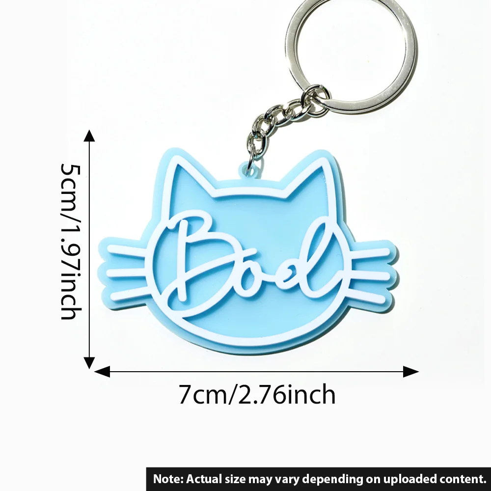 1 шт. брелок из ПММА на заказ — индивидуальное выгравированное имя, дизайн котенка, сделай сам, лазерная гравировка, идеальный аксессуар для ежедневного использования и очаровательный