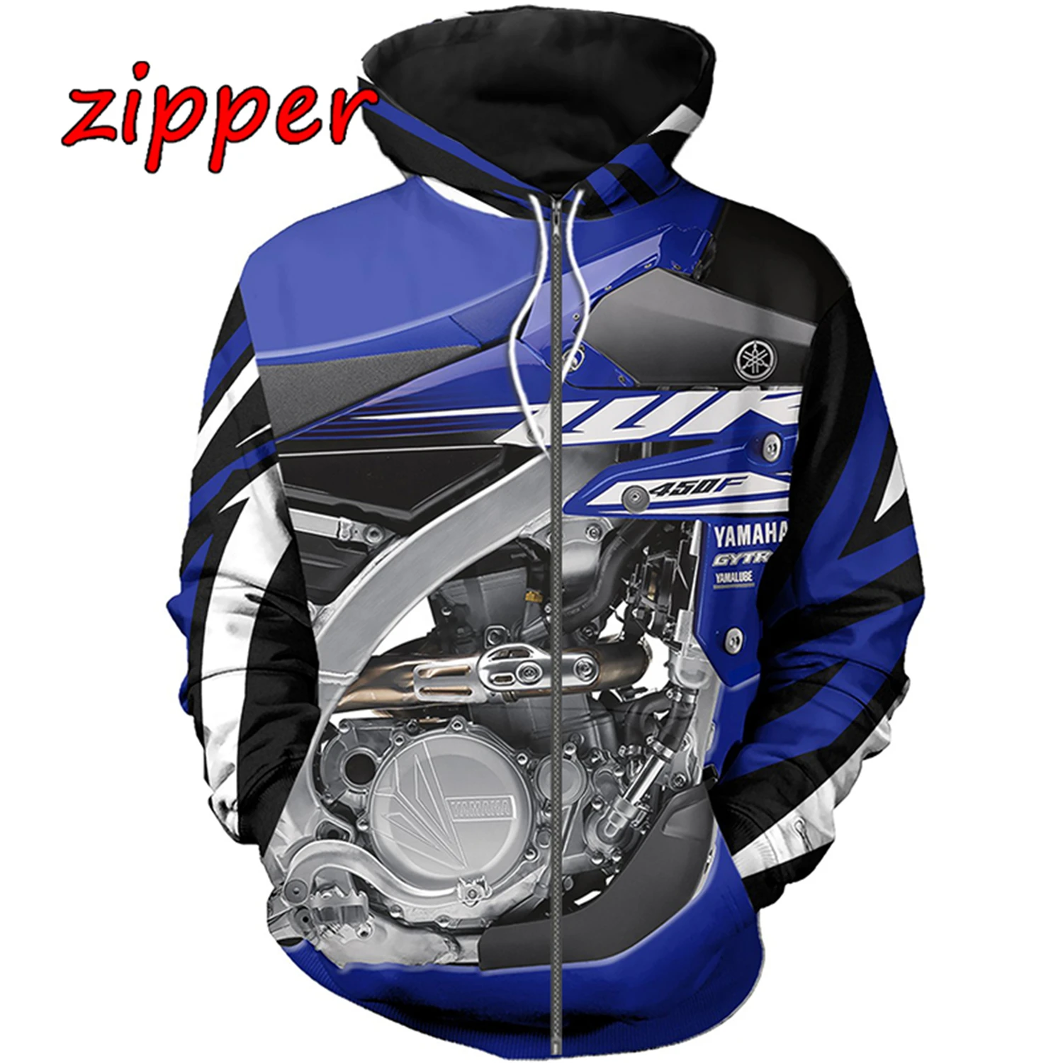 Hot selling WR450F3 hoodie clothing, unisex casual sports hoodie, men's and women's popular zipper jacket top