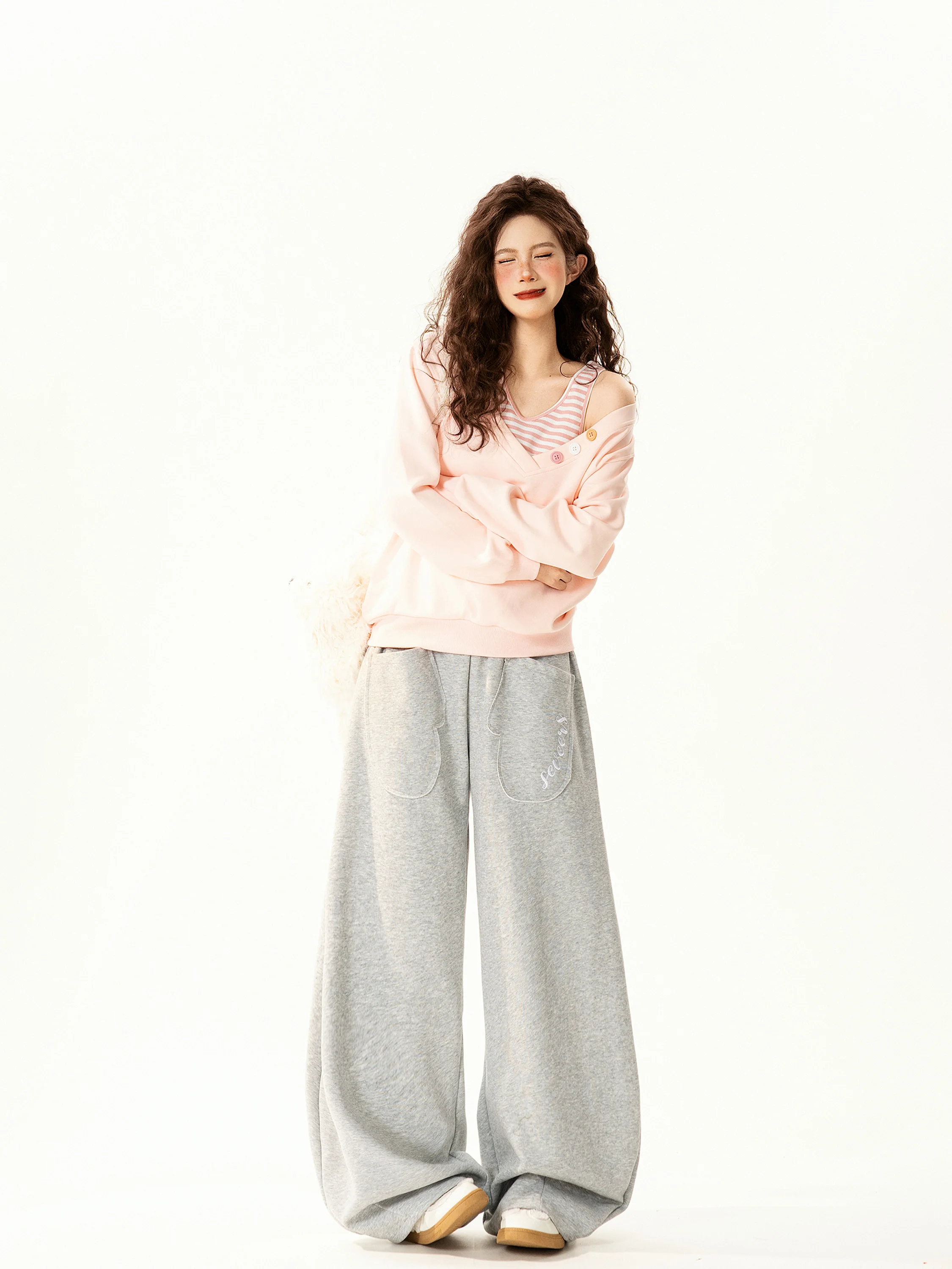 

Женская повседневная толстовка свободного кроя, новая весенняя модель, универсальная, стройнящая, с эффектом двухслойности, на каждый день, с длинными рукавами