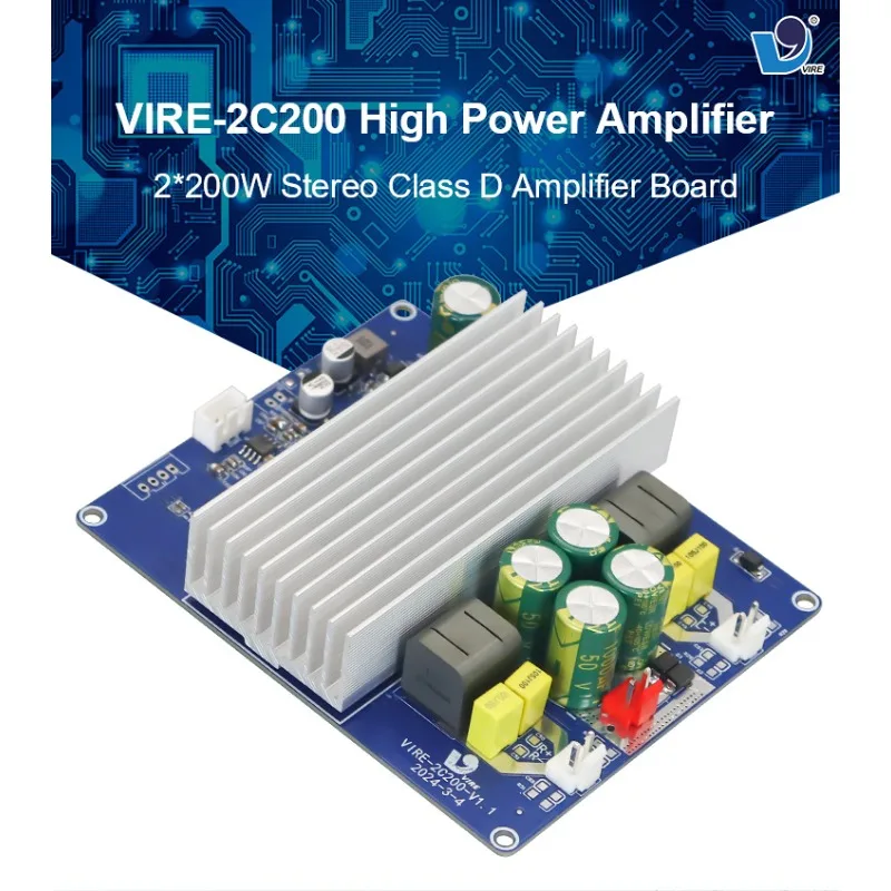 TPA3251 Digital Power Amplifier Board 2x200W Dual Channel Stereo Audio Amp HIFI Home Theater Sound System DIY Module