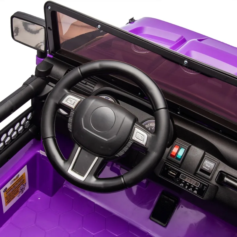 24-V-Zweisitzer-Kinderwagen zum Aufsitzen, 200 W x 2, Sitzbreite 20,28 Zoll, Vierradfederung, geeignet für Geländefahrzeuge für Kinder ab 3 Jahren