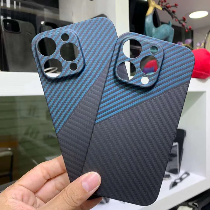 Case for iPhone 14 Pro Max Plus Real Carbon Fiber Aramid Anti-explosion Full Coverage Mobile Phone Protective Cover Protection image 4