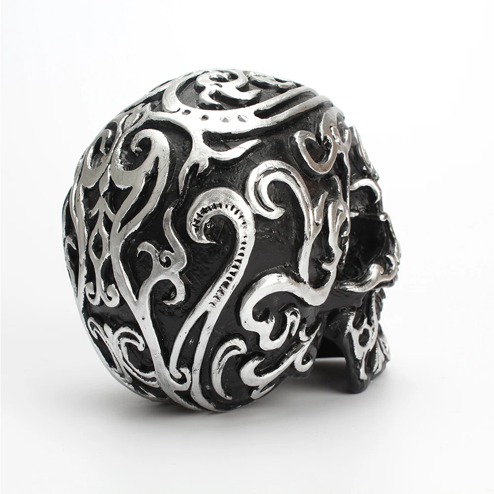 

1Pcs Skull Decoration Synthetic Resin Fire Resistant Corrosion Resistant Horror Head Gothic Style Halloween Party Home Ornament