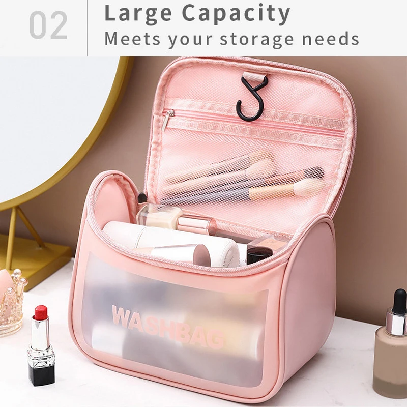 Tragbare Reise-Multifunktions-Kosmetiktaschen für Damen, Kulturbeutel, wasserdichte Schwimmtasche, Make-up-Aufbewahrungstasche, großes Fassungsvermögen – Detail 7