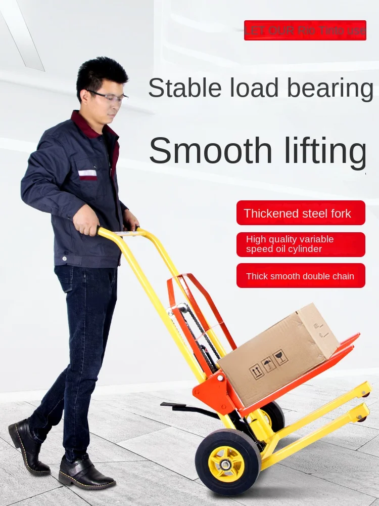 XC Stacker Lightweight Small Lifting Handling Lift Car Household Hand Push Loading and Unloading Trolley