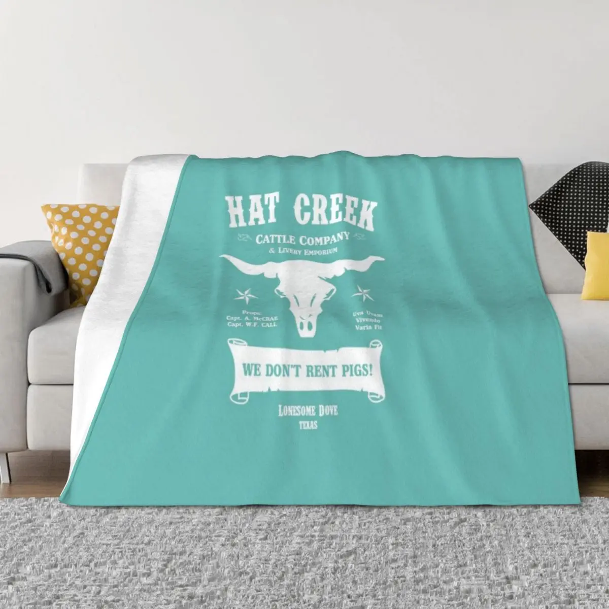 

Hat Creek Cattle Company Lonesome Dove Throw Blanket Bed linens Flannel Fabric Decorative Throw Weighted Blankets