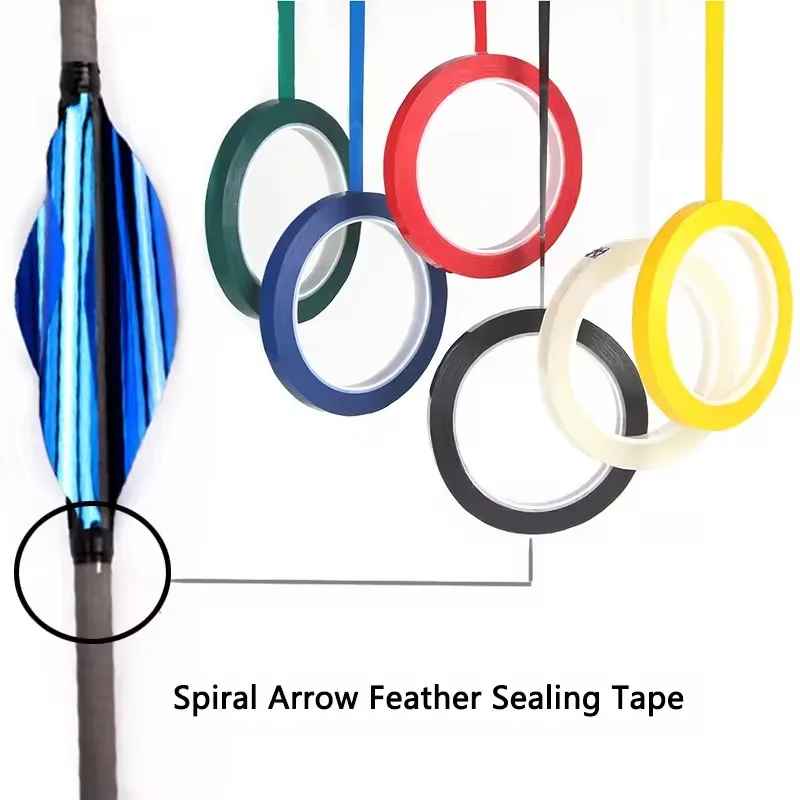 1pc 2pc 3pc 5pc 50m/roll Archery Spiral Feather 3mm Sealing Tape Adhesive Arrow Spin Wing Vane Fletching Glue Shooting Accessory