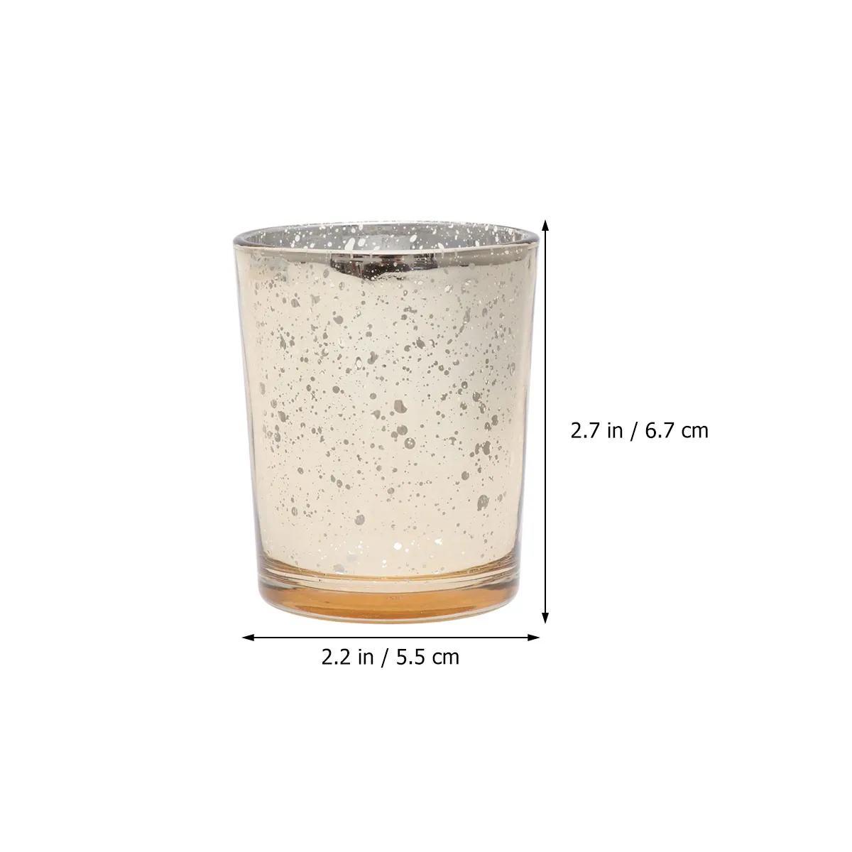 

2Pcs Glass Tea Light Holders Golden Plated Speckled Design Elegant Cups for Restaurant Mall Banquet Romantic Lighting