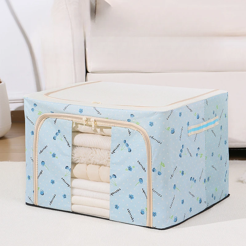 

Контейнер для хранения одежды 66 л | Прозрачный складной ящик для хранения из ткани Оксфорд | Коробка для хранения простыней, одеял и подушек