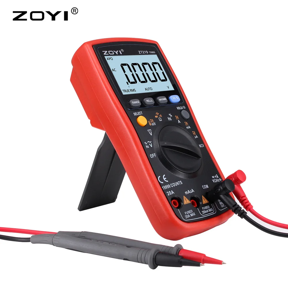 ZOYI ZT219 Precision Digital Multimeter 19999 Counts Voltage Resistance Capacitance High Precision Tester Durable Anti-fall